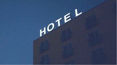 Building with Hotel signage on top